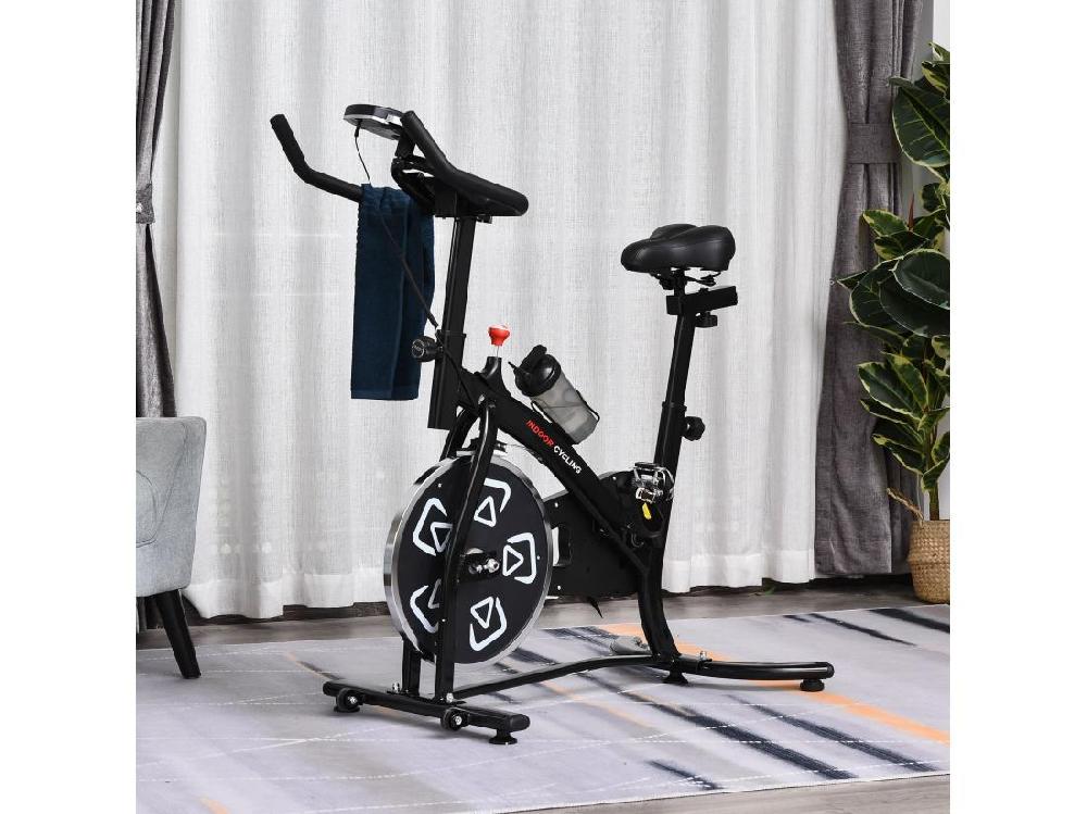 Vente Unique Vélo D'appartement Cardio Vélo Biking écran Multifonction Selle Et Guidon Réglable Noir