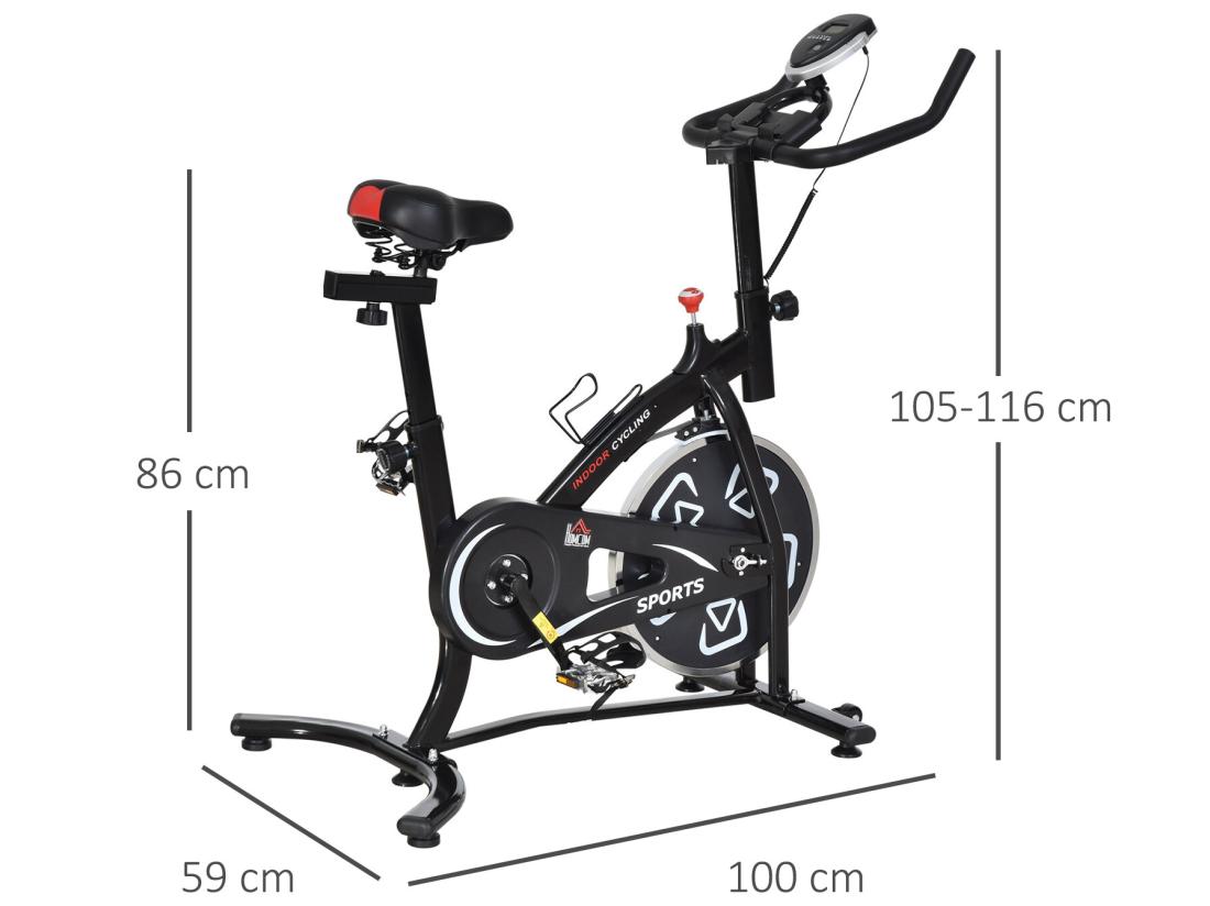 Vente Unique Vélo D'appartement Cardio Vélo Biking écran Multifonction Selle Et Guidon Réglable Noir