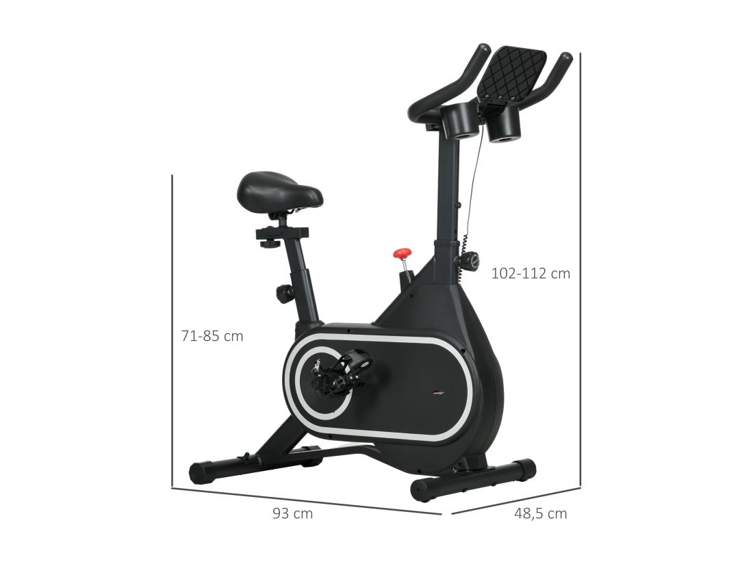 Vente Unique Vélo D'appartement Réglable - Vélo Biking Cardio - Volant D'inertie 4 Kg écran LCD Support Ipad Porte-gobelet - Acier Noir