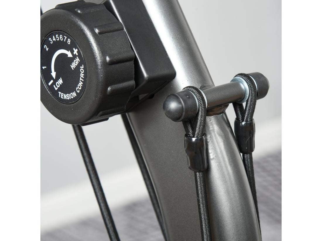 Vente Unique Vélo D'appartement Semi-allongé Magnétique écran LCD Multifonction Selle Réglable 2 Bandes Résistance Acier Noir