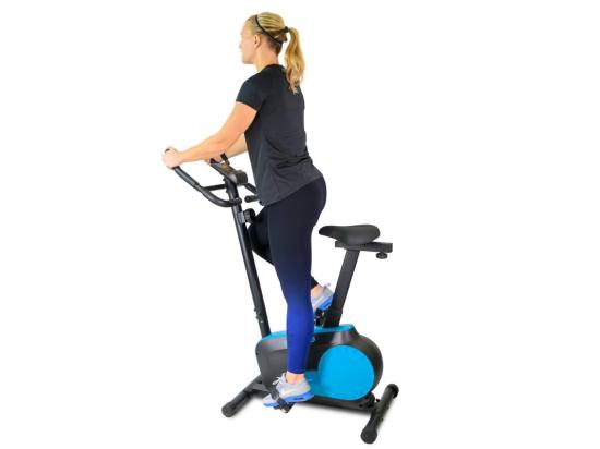 Vente Unique Vélo D'appartement TEMPO Roue D'inertie 3kg - 8 Niveaux De Résistance Capteurs Pouls Ecran D'entraînement Réglable