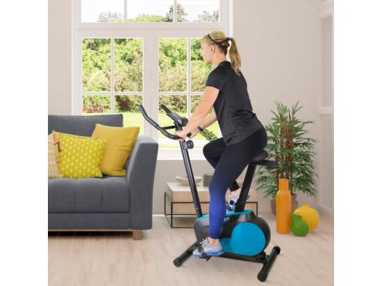 Vente Unique Vélo D'appartement TEMPO Roue D'inertie 3kg - 8 Niveaux De Résistance Capteurs Pouls Ecran D'entraînement Réglable