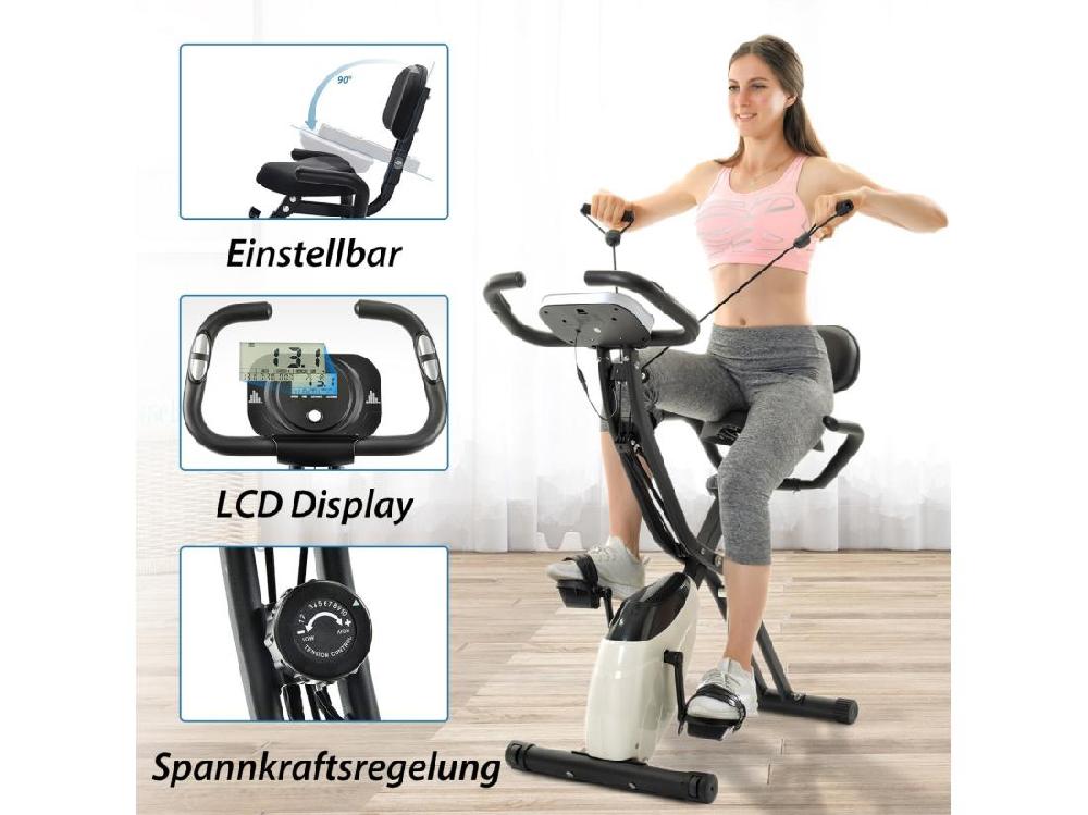 Vente Unique Vélo De Fitness Pliable Magnétique Avec écran LCD 10 Niveaux De Résistance Magnétique Charge Max 120kg