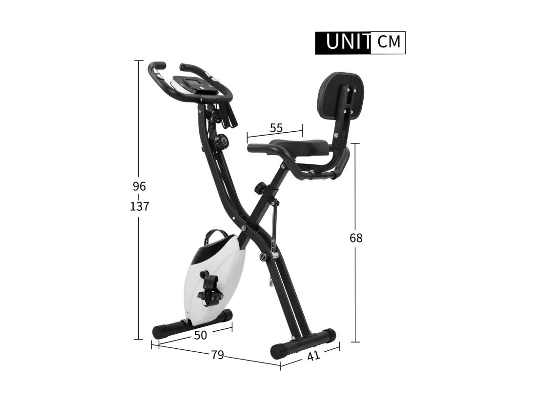 Vente Unique Vélo De Fitness Pliable Magnétique Avec écran LCD 10 Niveaux De Résistance Magnétique Charge Max 120kg