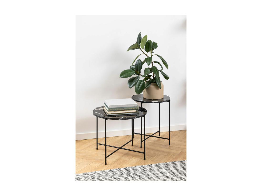 Vente Unique Avila Table D'angle Ø42 Cm Noir