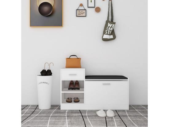 Vente Unique Banc à Chaussures Blanc 94 5x31x57