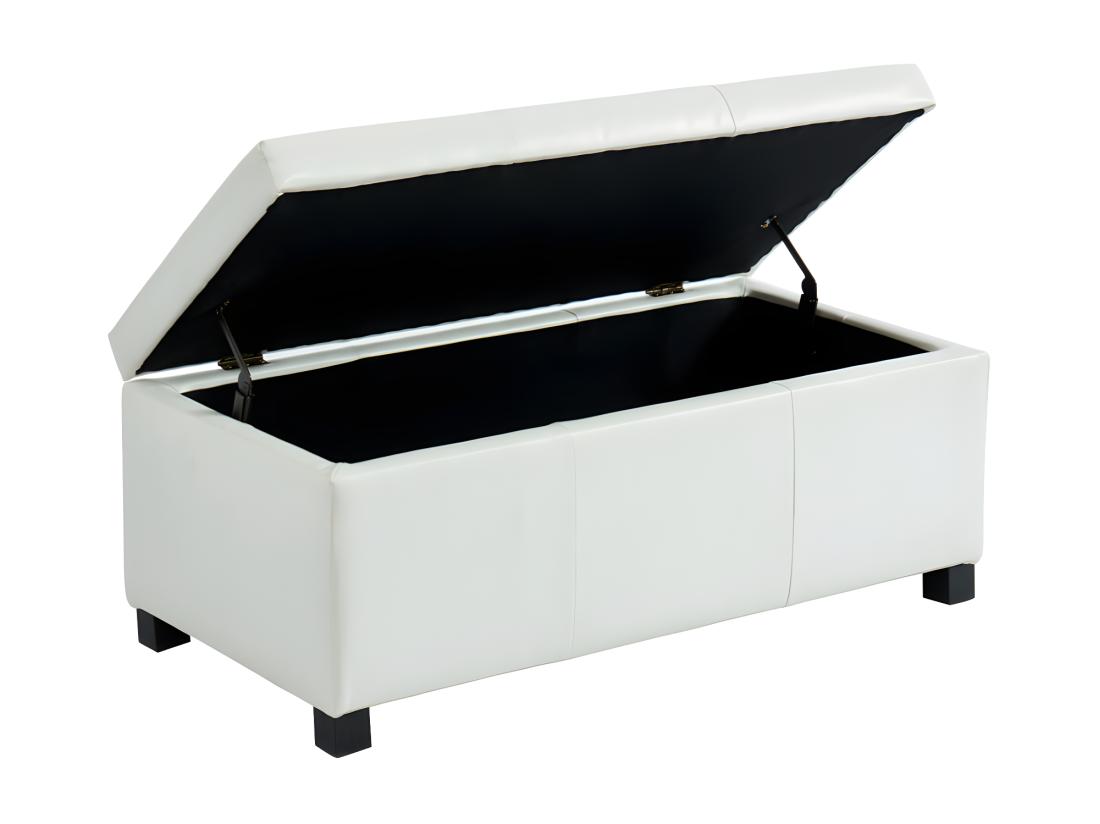 Vente Unique Banc Coffre Simili FILIPPO - Blanc