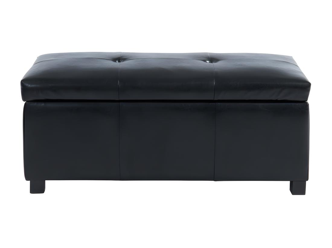 Vente Unique Banc Coffre Simili FILIPPO - Noir