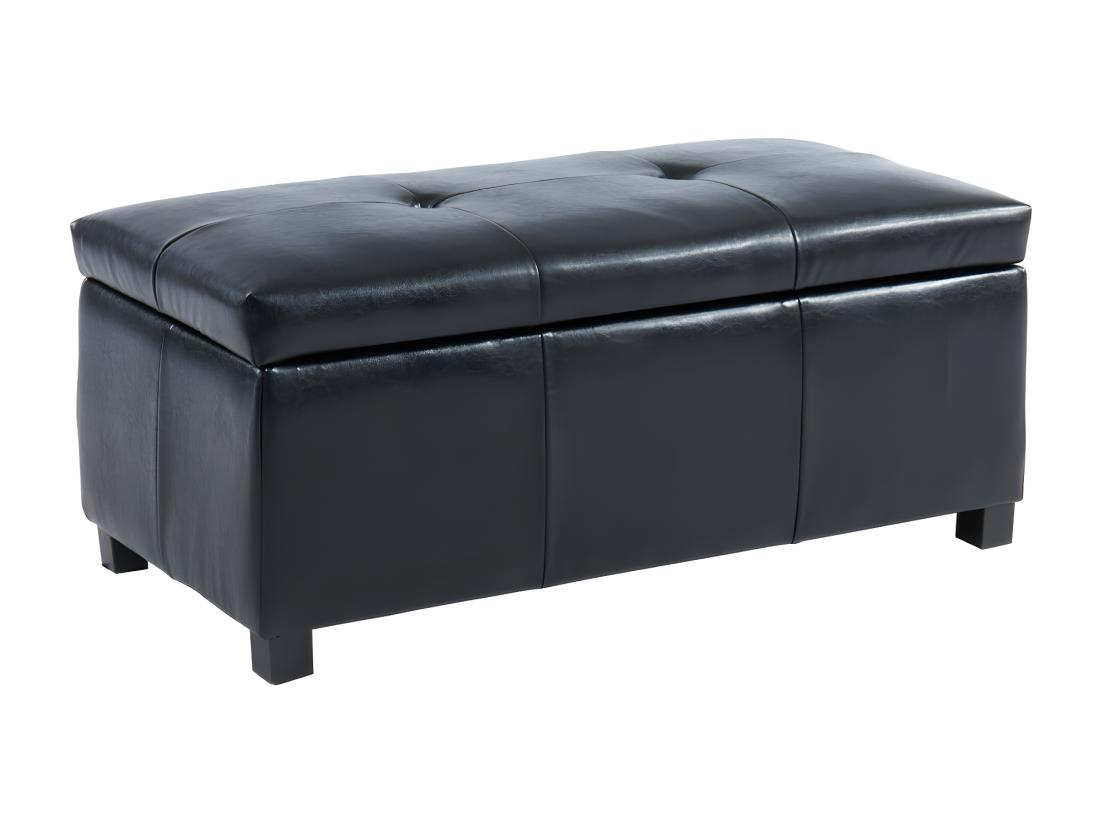 Vente Unique Banc Coffre Simili FILIPPO - Noir
