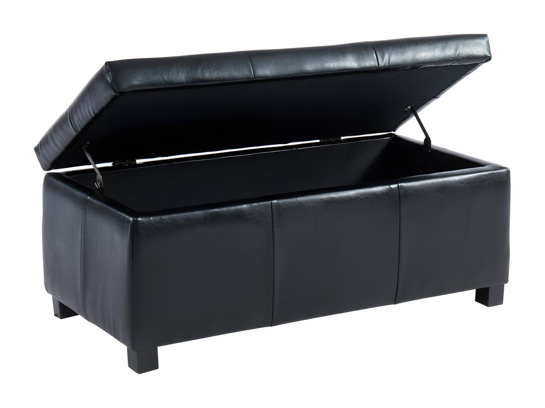 Vente Unique Banc Coffre Simili FILIPPO - Noir