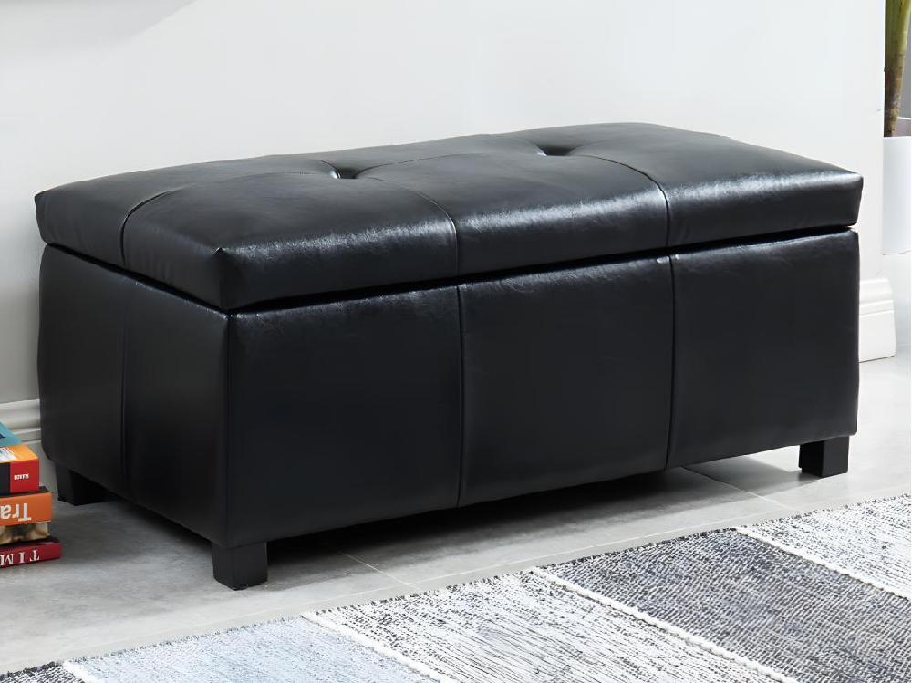 vente unique Banc coffre simili FILIPPO - Noir