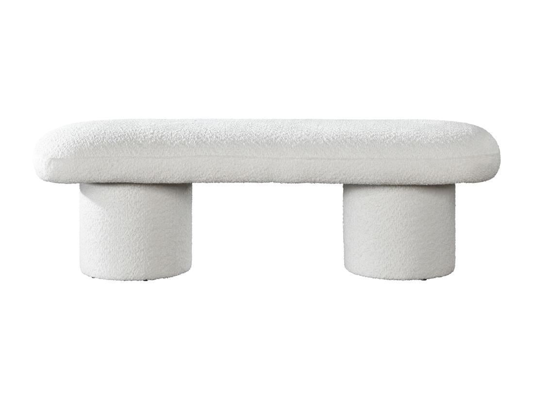 Vente Unique Banc En Tissu Bouclette - Blanc - CONOMO