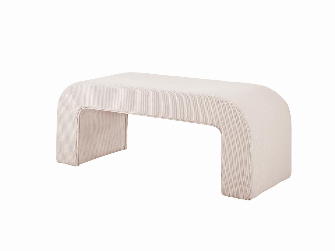 Vente Unique Banc En Velours Côtelé - Crème - CALVELO