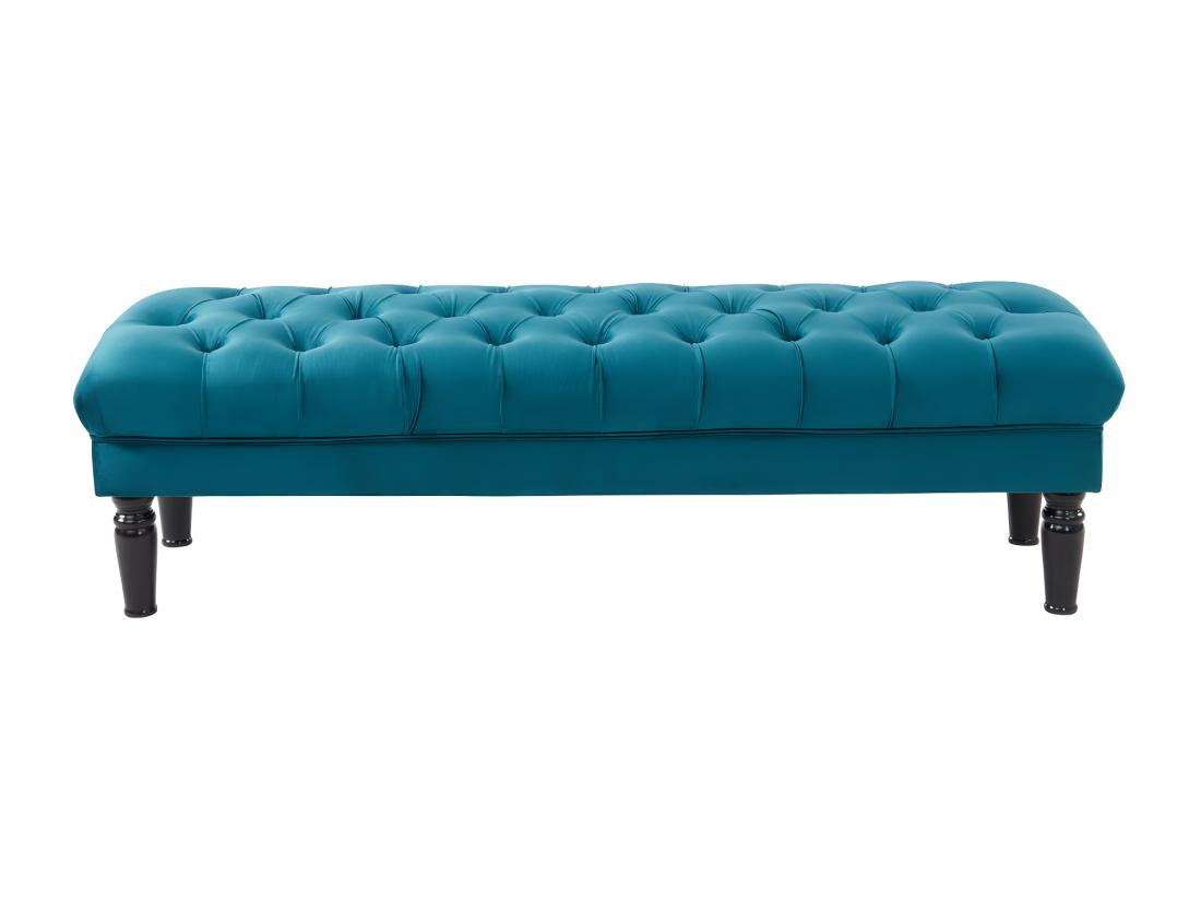 Vente Unique Banc RINALDO - Velours Bleu Canard