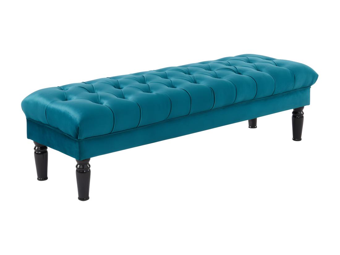 Vente Unique Banc RINALDO - Velours Bleu Canard