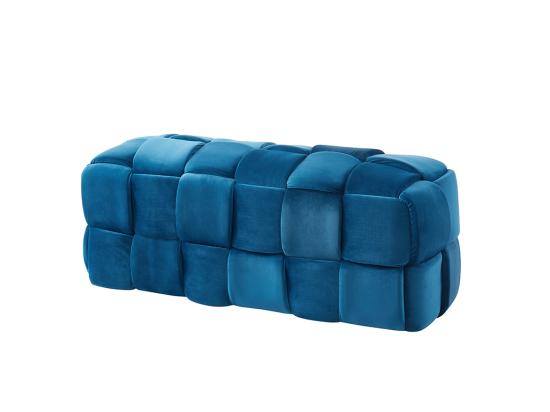 Vente Unique Banc Tressé En Velours Bleu FABERO