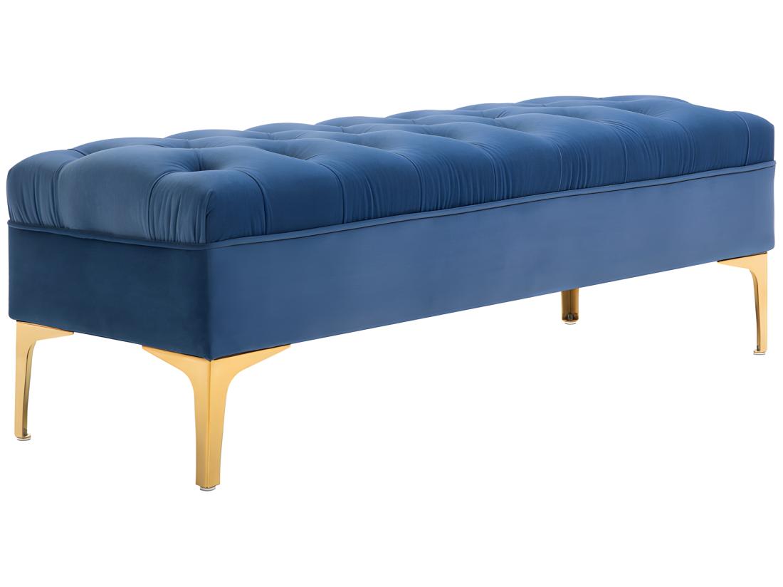 Vente Unique Banquette Capitonnée VALLES Bleu Roi