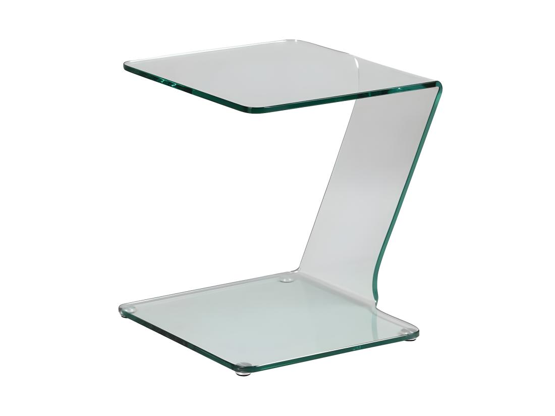 Vente Unique Bout De Canapé Verre Courbé - CLEAN