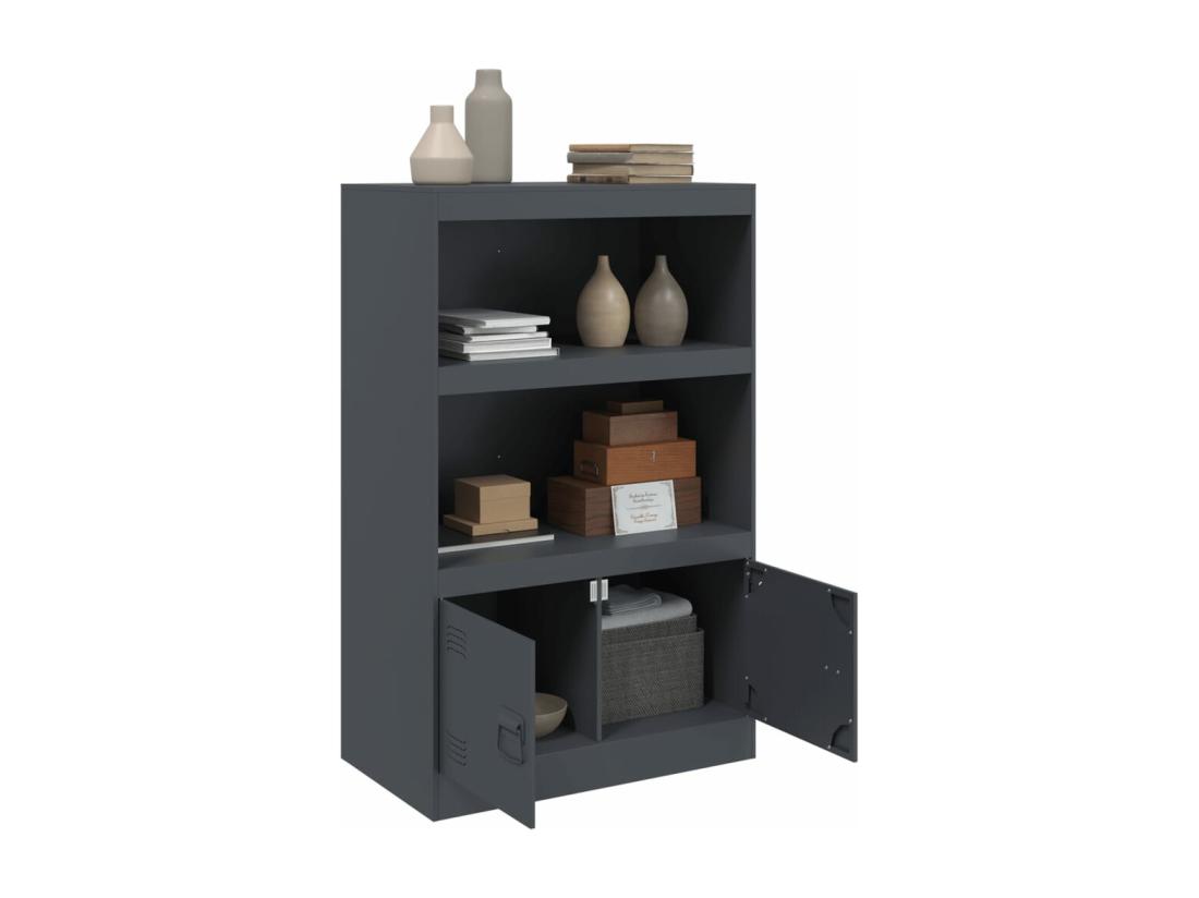 Vente Unique Buffet Anthracite 67x39x107 Cm Acier