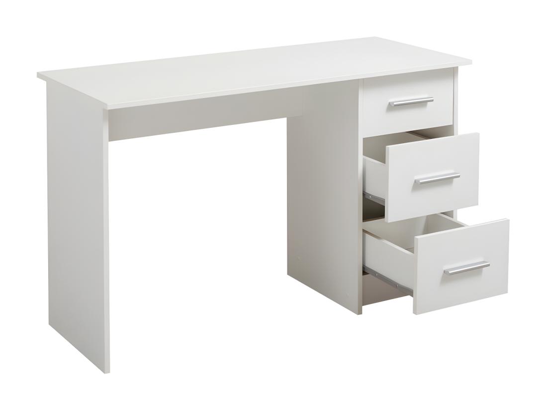Vente Unique Bureau LEONDINE - 3 Tiroirs - Blanc