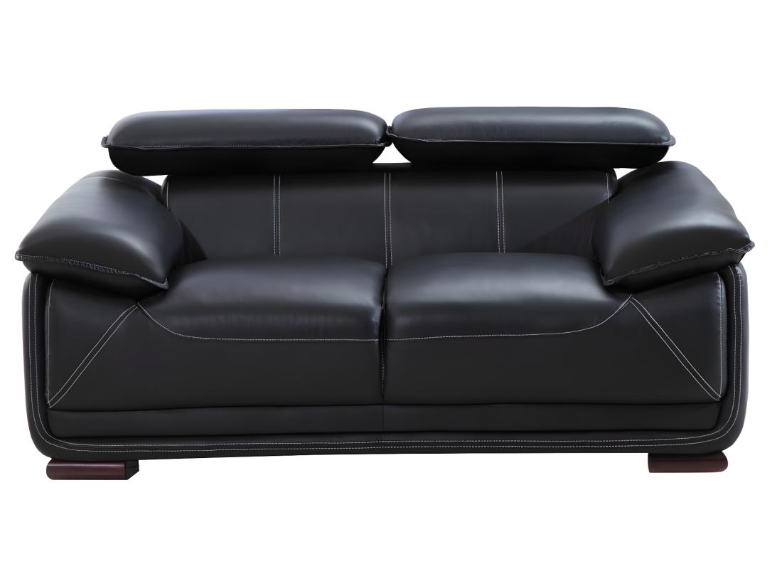 Vente Unique Canapé 2 Places En Cuir MACELO - Noir