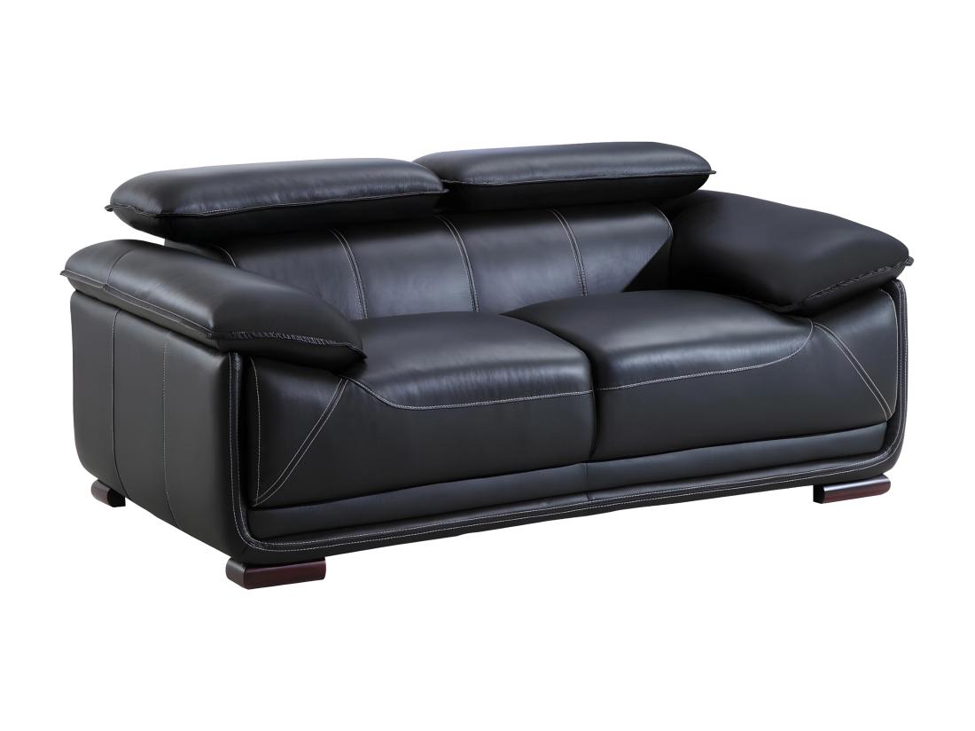 Vente Unique Canapé 2 Places En Cuir MACELO - Noir