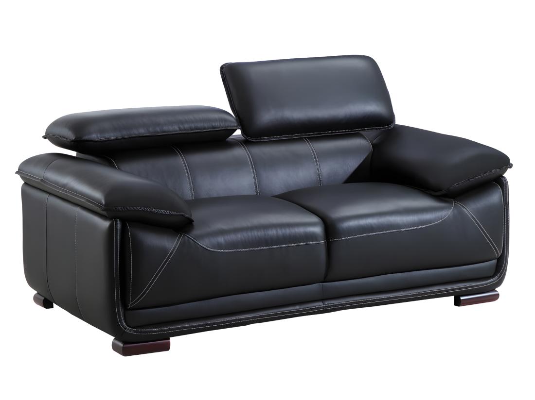 Vente Unique Canapé 2 Places En Cuir MACELO - Noir