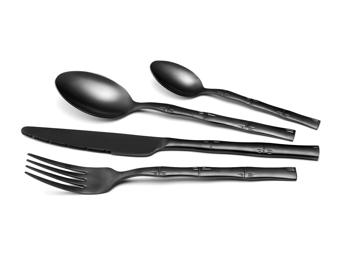 Vente Unique Canisse - Ménagère 16 Pièces Noir Mat