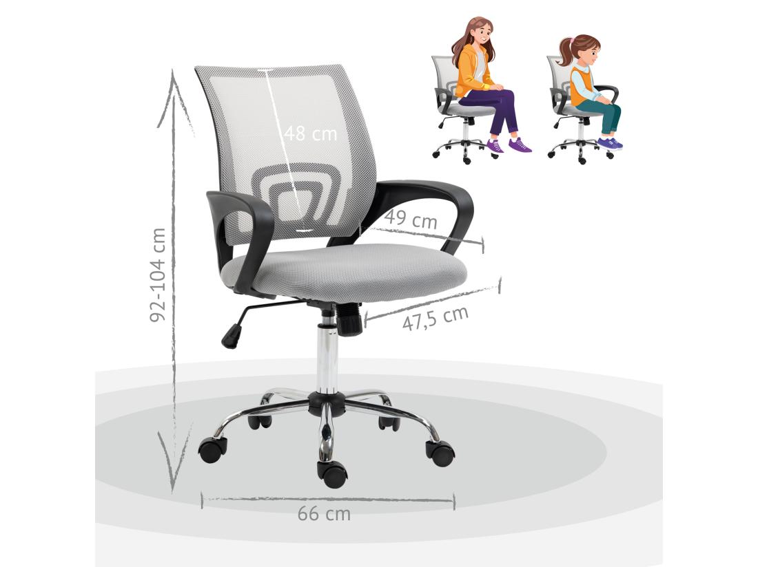 Vente Unique Chaise De Bureau Enfants Adolescents