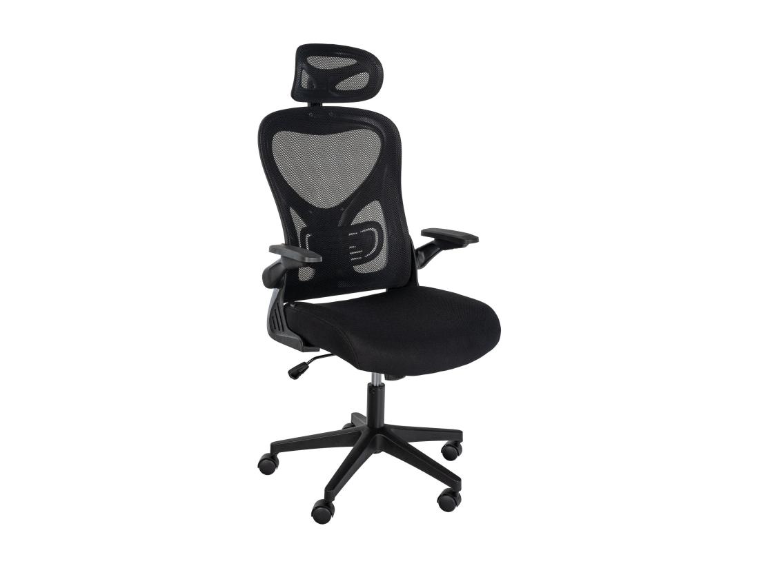 vente unique Chaise de bureau - Tissu - Noir - Roseburg