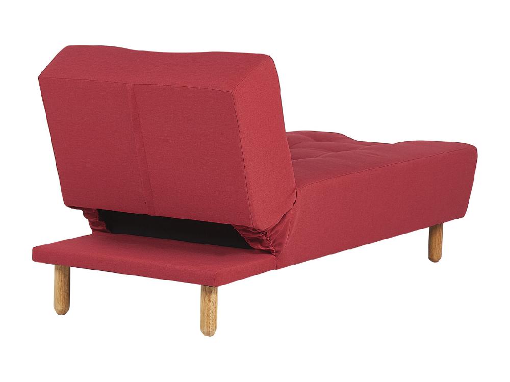 Vente Unique Chaise Longue En Tissu Rouge ALSTEN