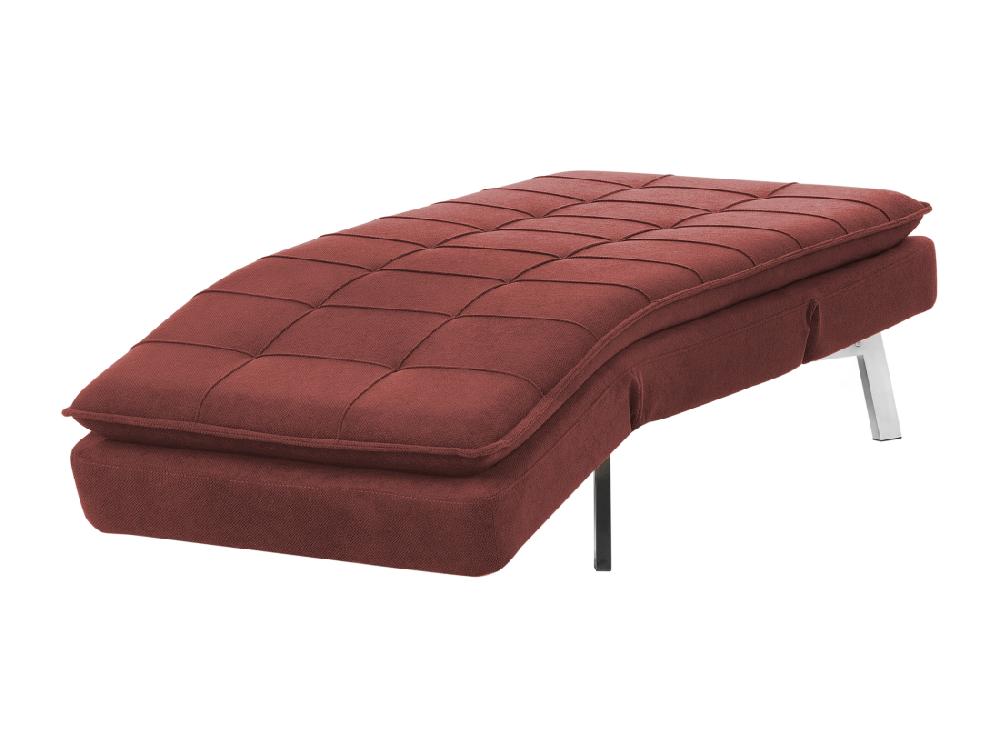 Vente Unique Chaise Longue En Tissu Rouge LOIRET