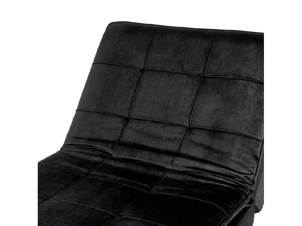 Vente Unique Chaise Longue En Velours Noir LOIRET
