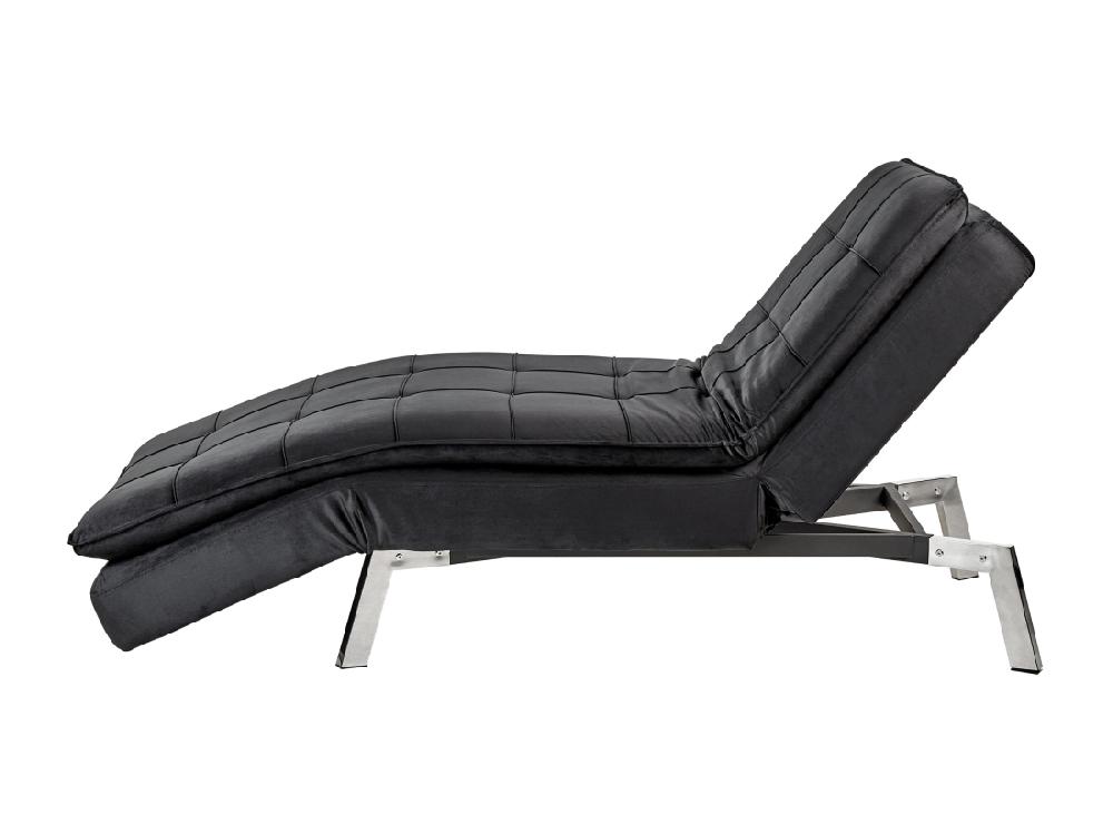 vente unique Chaise longue en velours noir LOIRET