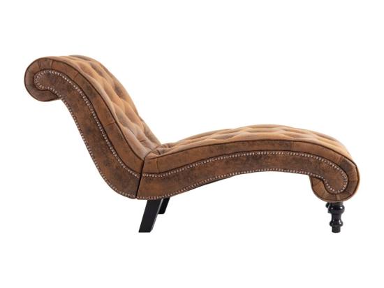 Vente Unique Chaise Longue Marron Similicuir Daim