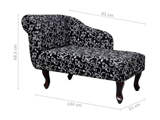 Vente Unique Chaise Longue Noir Et Blanc Tissu