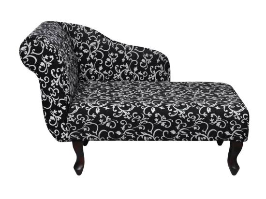 Vente Unique Chaise Longue Noir Et Blanc Tissu