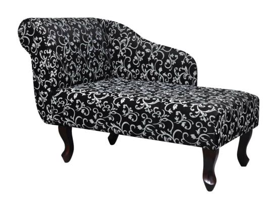 Vente Unique Chaise Longue Noir Et Blanc Tissu