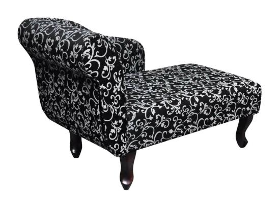 vente unique Chaise longue Noir et blanc Tissu