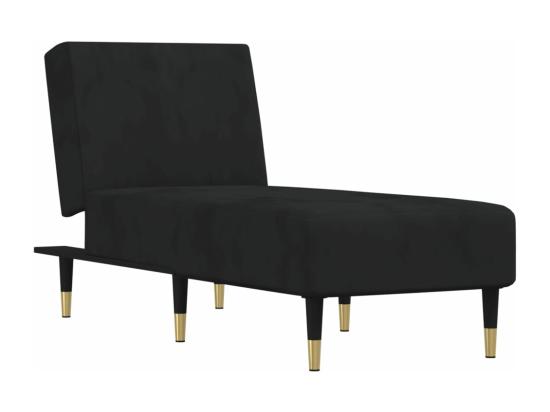 Vente Unique Chaise Longue Noir Velours