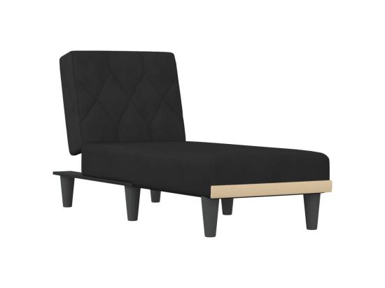 Vente Unique Chaise Longue Noir Velours