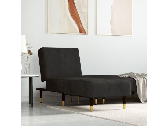 vente unique Chaise longue noir velours