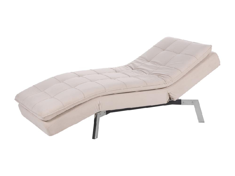 Vente Unique Chaise Longue Réglable Beige LOIRET
