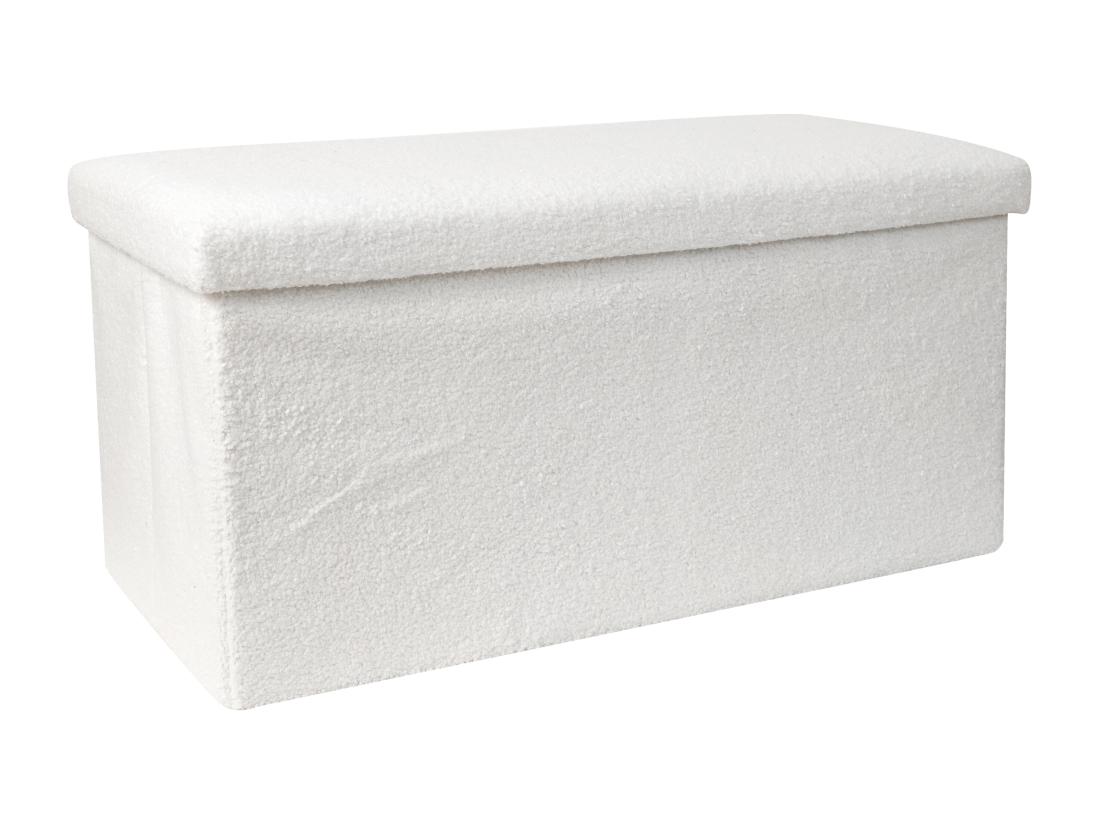Vente Unique Coffre Banc Pliable Bouclette Blanc