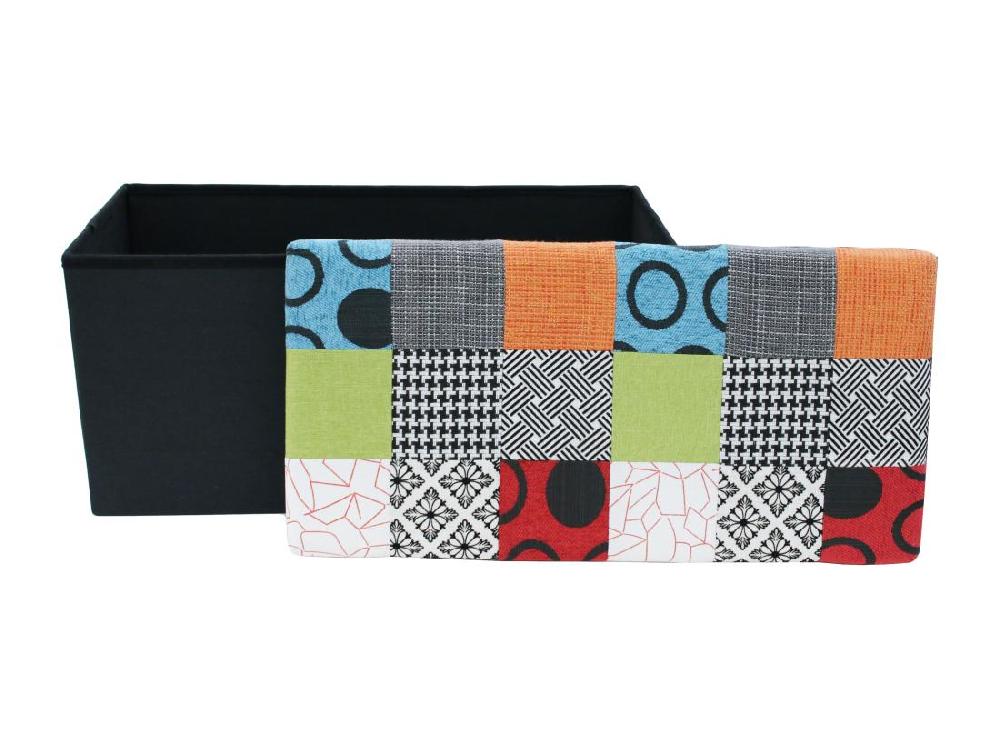 Vente Unique Coffre Banc Pliable Patchwork