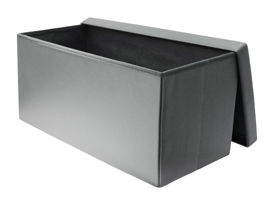 Vente Unique Coffre Banc Pliable Pu Gris