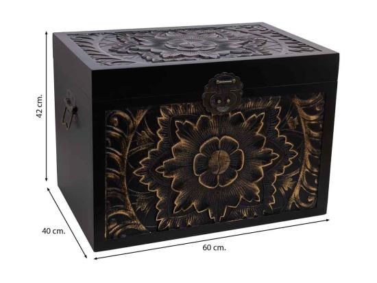 Vente Unique Coffre En Bois 60x40x42h Cm