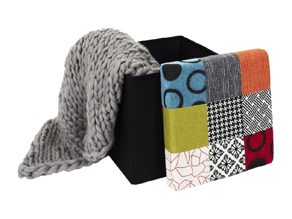 Vente Unique Coffre Pouf Pliable Patchwork