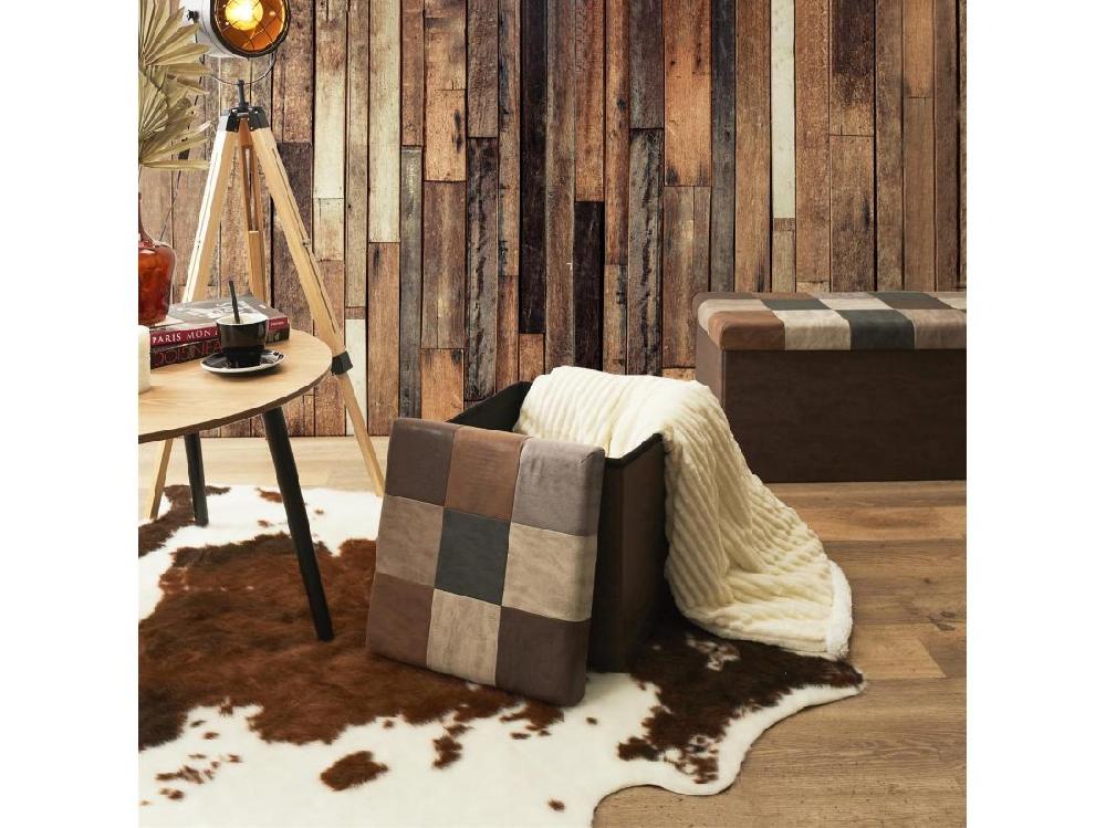 Vente Unique Coffre Pouf Pliable Patchwork Pu M4