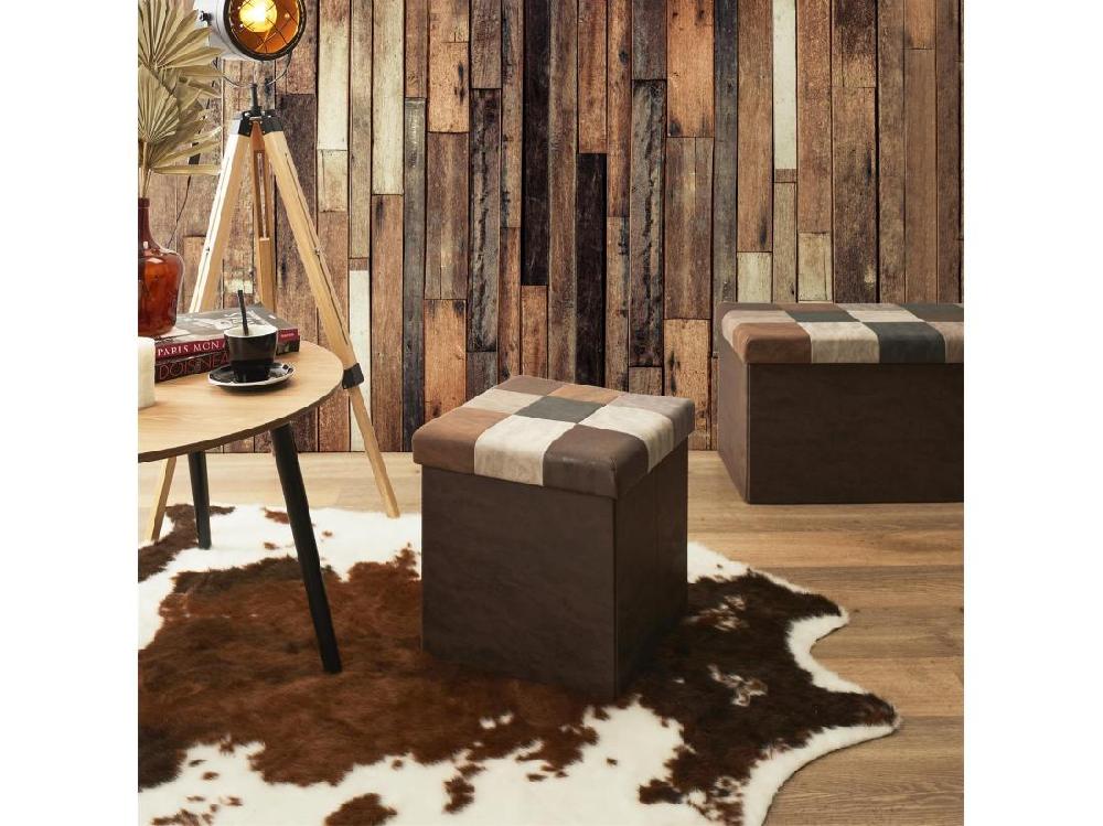 Vente Unique Coffre Pouf Pliable Patchwork Pu M4